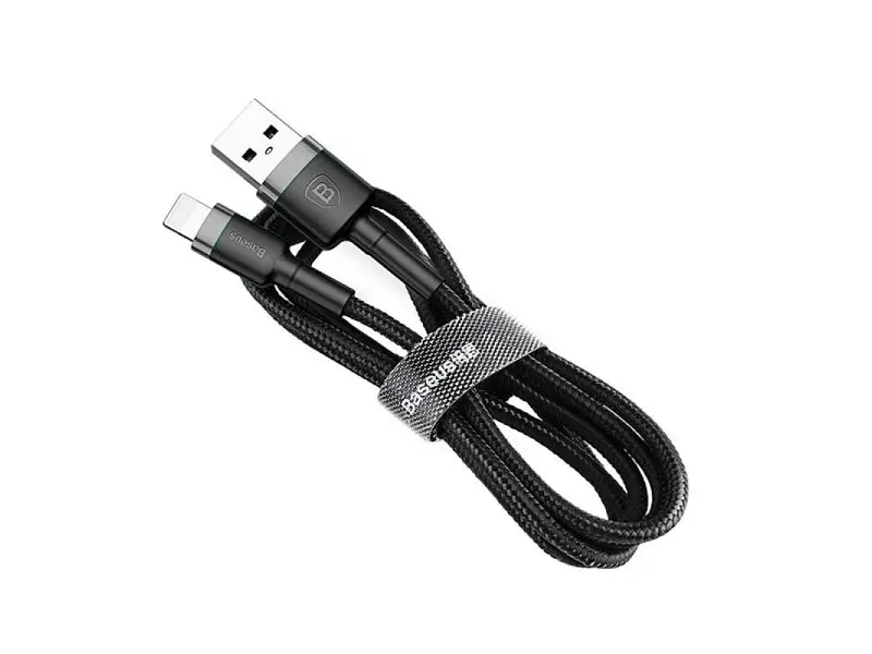 Кабель BASEUS Cafule Cable USB For Lightning 2.4A 1m Gray+Black (CALKLF-BG1) - фото 2