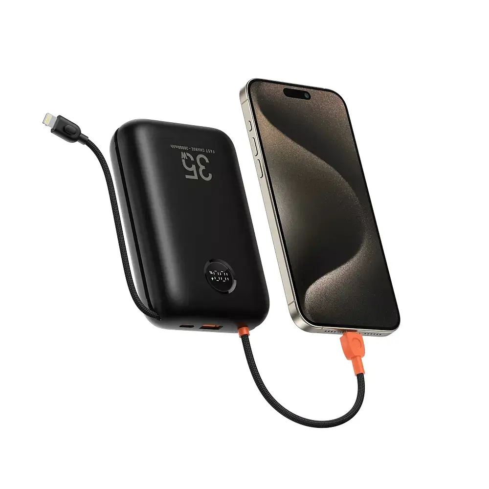 Зовнішній акумулятор VEGER Built-In 2 cables Ultra Mini 30000mAh (VG-W3018) - фото 4
