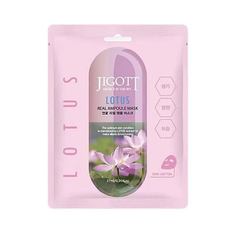Маска тканинна для обличчя Jigott Lotus Real Ampoule Mask з екстрактом лотоса