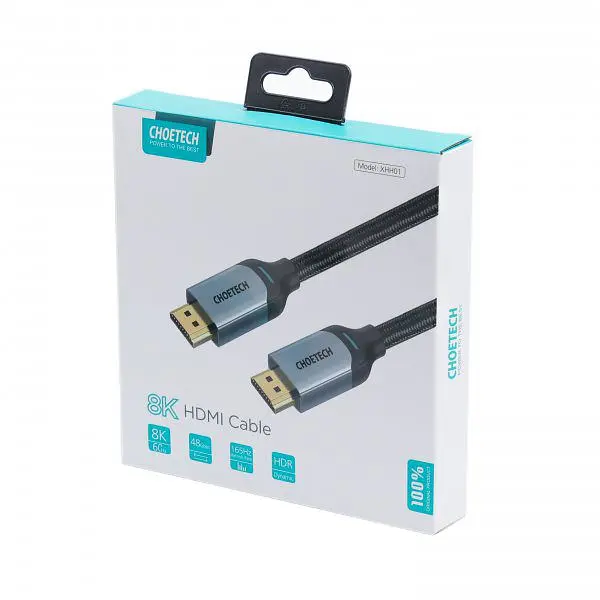 Кабель HDMI v2.1 Choetech XHH01BK 8К 60 Гц, HDR10, HLG, 48Gbps, 2m - фото 10