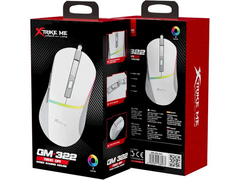 Миша Xtrike ME ME GM-322 White - фото 2