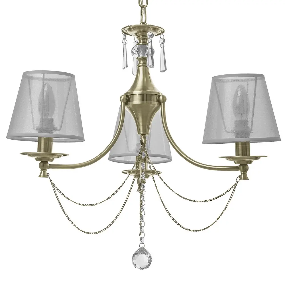 Люстра подвесная Brille прованс с абажуром E14 40W BZ (BKL-669S/3) - фото 6