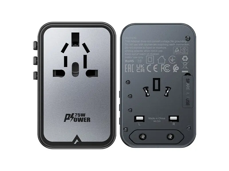 Мережевий зарядний пристрій Acefast Z1 5xUSB 75 W GaN 3xUSB-C 2xUSB-A PD Black (6974316282495) - фото 6
