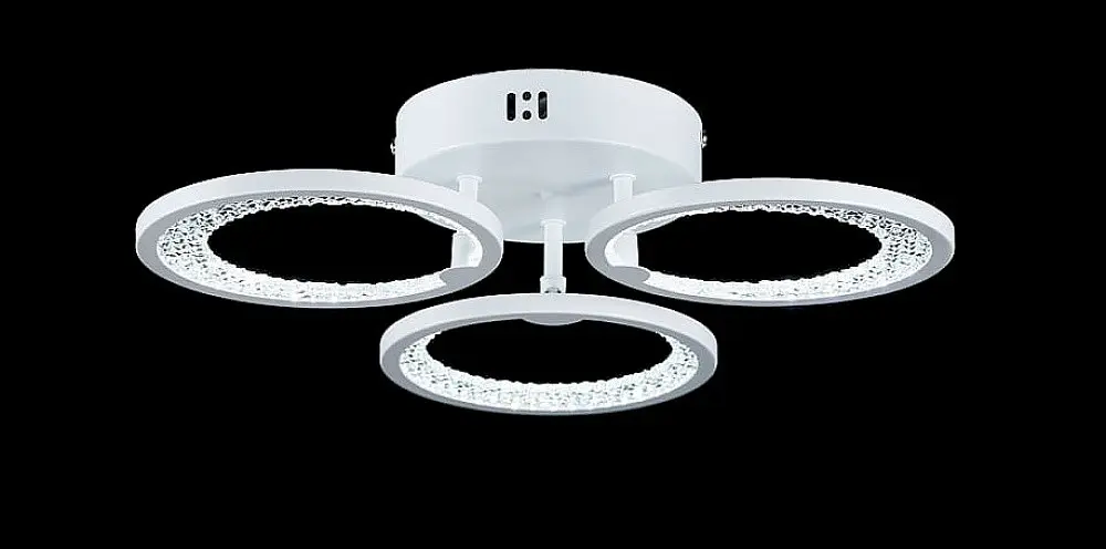 Люстра стельова LED Splendid Ray L2930/3, 3 лампи, 40 см, 3000K, білий метал, сучасний стиль з пультом та димером - фото 2