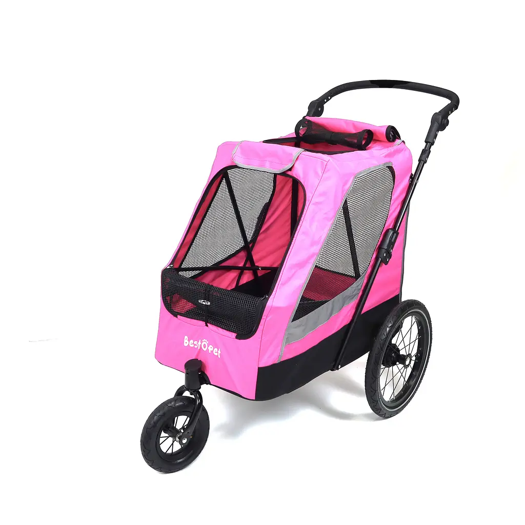 Коляска для домашніх тварин до 35 кг Bestopet Люпосанчик BS-RL-02 Pink зі знімним столиком для грумінгу - фото 2