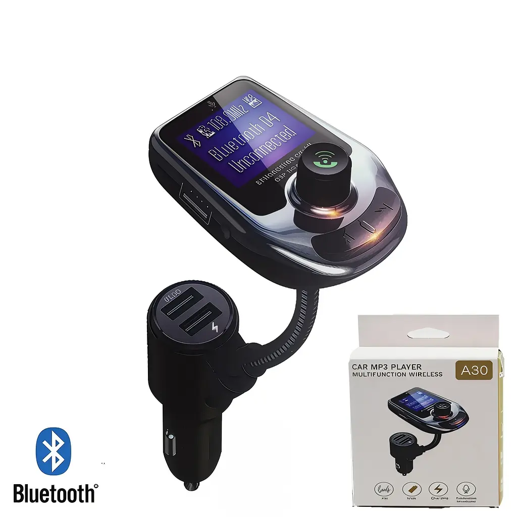 FM-трансмітер у машину Bluetooth A30 з дисплеєм 1.44", AUX та підтримкою MicroSD