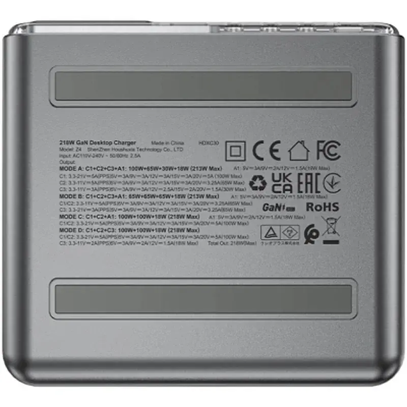 Зарядний пристрій Acefast 4xUSB 218W (3xUSB-C + USB-A) Gan Z4 Fast Charger (6974316282587) - фото 6
