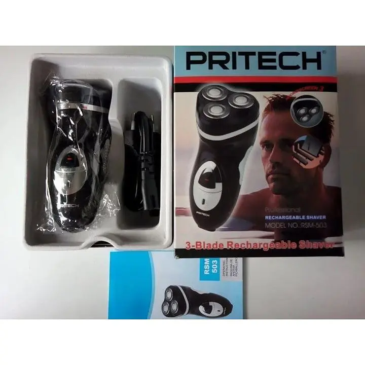Электрическая мужская электробритва для бороды Pritech 503 роторная аккумуляторная электробритва для мужчин - фото 5
