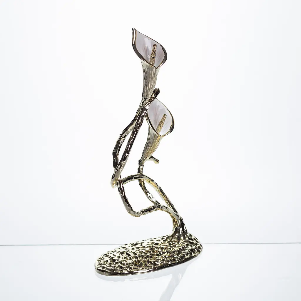 Декоративна фігурка Yiwu Calla Lilies 14х8х25 см металева статуетка колекційна для дому квітка калли декор на камін HP-7-19 - фото 9