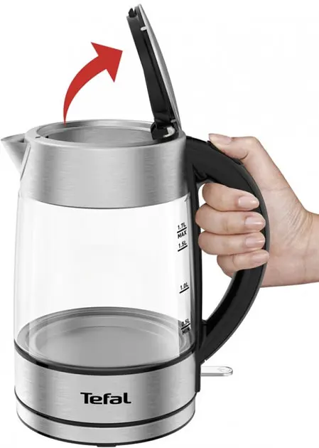 Электрочайник Tefal Glass Kettle 1.7 л стекло с подсветкой серебристо-черный kuh0015362 - фото 7
