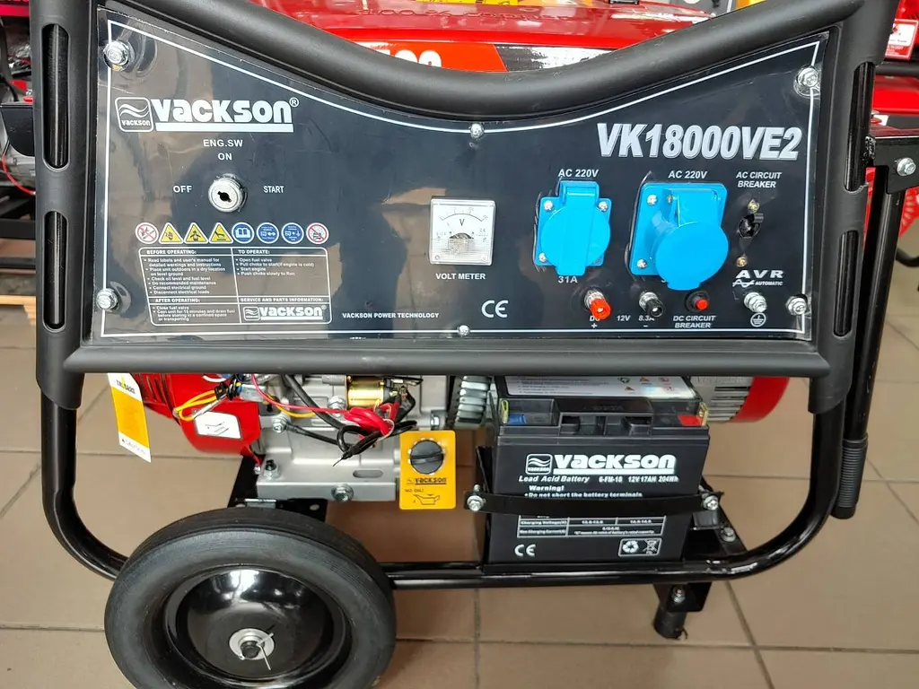 Генератор бензиновий Vackson VC18000EV2 8.5 кВт 1-фазний + AVR захист + електростатер - фото 2