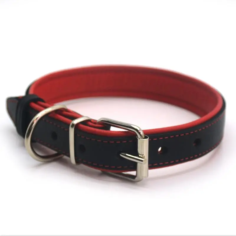 Нашийник для собак Zoo-hunt шкіряний подвійний ОД Soft чорний+червоний 2,5/36-46 см - фото 4