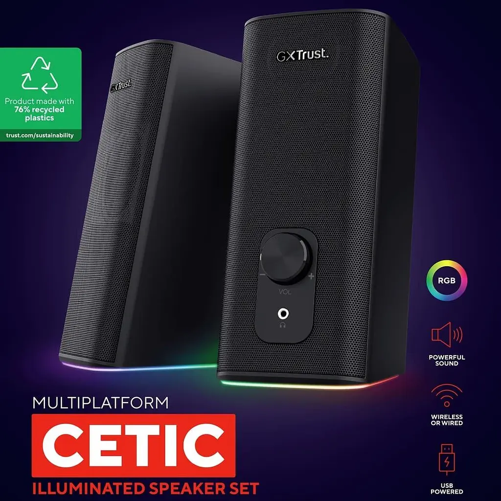 Акустическая система Trust 2.0 GXT 612 Cetic BT/USB/AUX Black (24970_TRUST) - фото 7