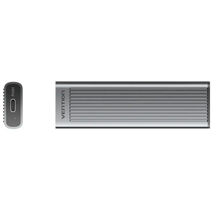 Зовнішня кишеня для SSD M.2 (NVME) M-key USB Type-C 3.2 10Gbps Heat Sink Aluminum сіра Vention - фото 2