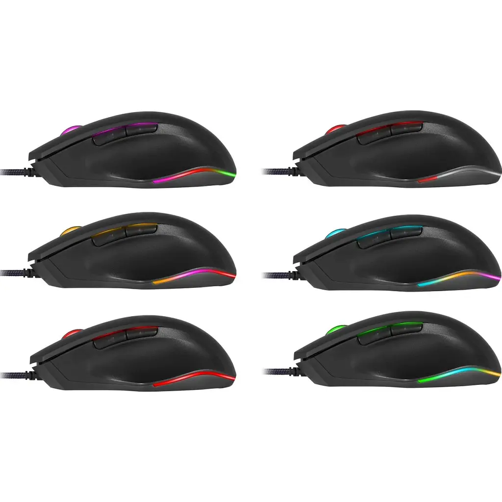 Компьютерная мышка Defender Wolverine GM-700L игровая RGB 7 кн. 12800 dpi черная (52700) - фото 2