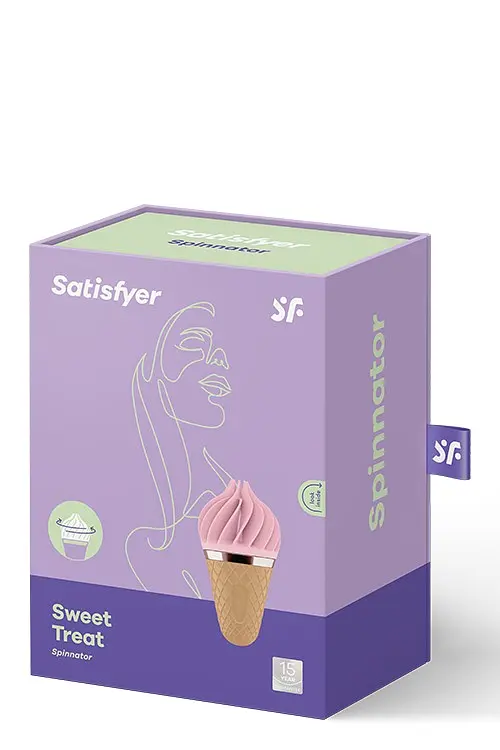 Стимулятор Satisfyer Layons Sweet Treat для клітора з обертовими пелюстками, 10х4 см рожевий з коричневим - фото 2