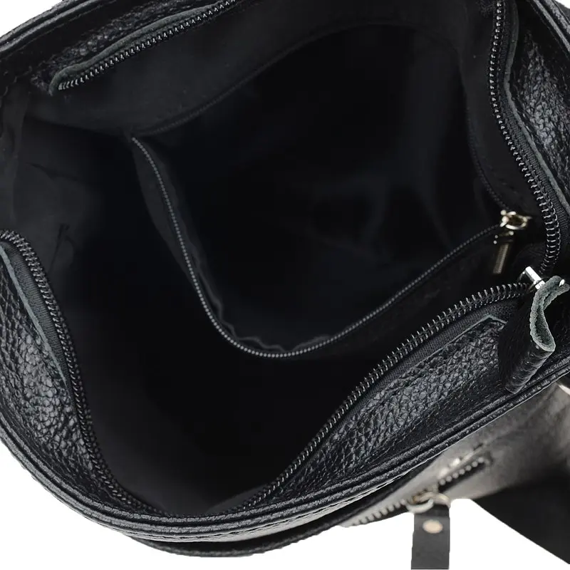 Чоловіча сумка Borsa Leather k10013-black 28х26х5 см Чорний - фото 8