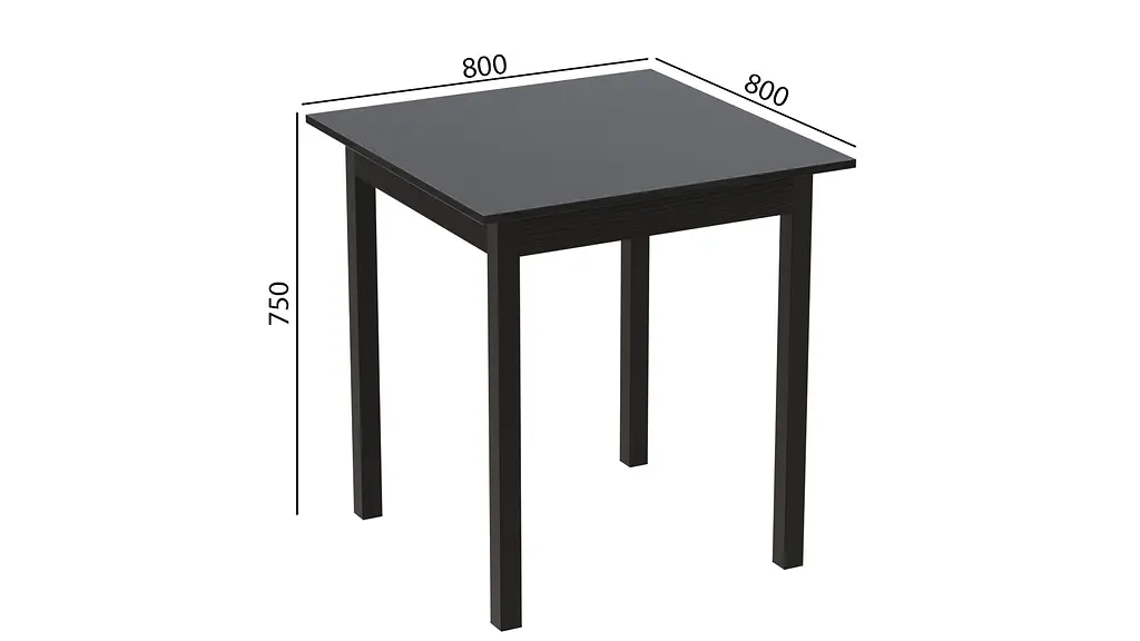 Стіл кухонний Ferrum-decor Дієго 75x80x80 Чорний ДСП Сосна Кембра 16мм (FRD-105716) - фото 3