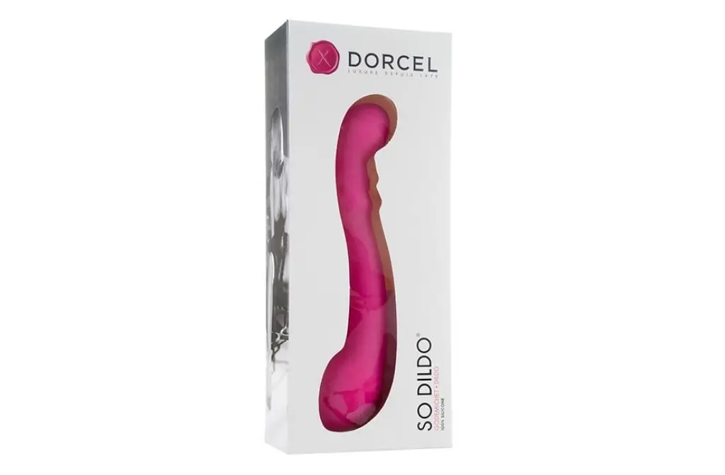 Двухсторонний фаллоимитатор Dorcel So V2 22.4 см фуксия - фото 3