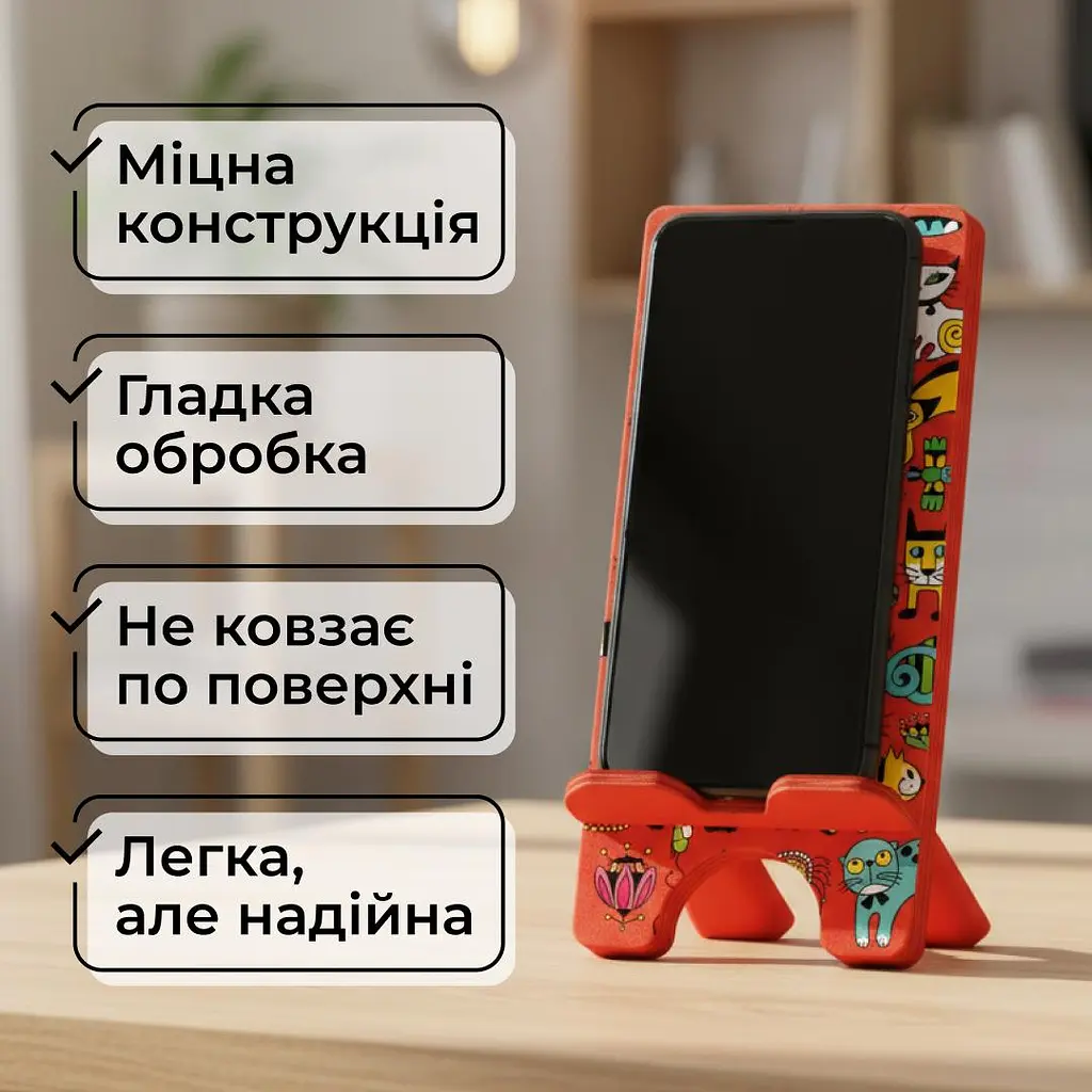 Підставка для телефону дерев’яна настільна Vladi Group «Кото-феєрія» (VG3001-13) - фото 5