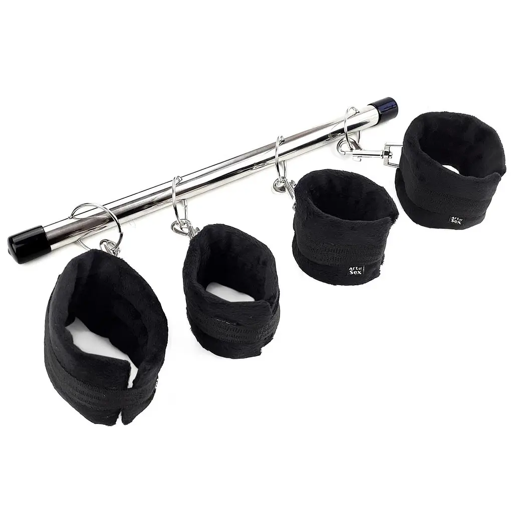 Колодка-розпірка для рук та ніг Art of Sex - Bondage Soft Touch BDSM Spreader, колір чорний - фото 2