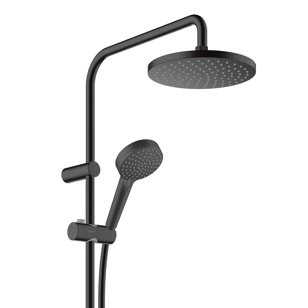 Душова система Hansgrohe Vernis Blend Showerpipe 200 1jet EcoSmart з термостатом Matt Black 26089670, Чорний матовий - фото 3