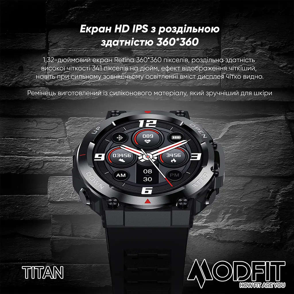 Чоловічий наручний годинник Titan Black-Gold 35 мм. Modfit acs0029731 - фото 6