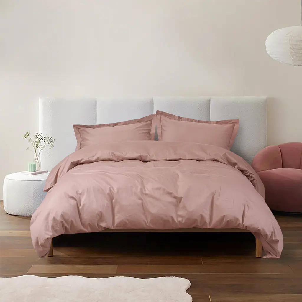 Постельное белье сатин Lotus Home - Dakota Modern пудровый евро - фото 3