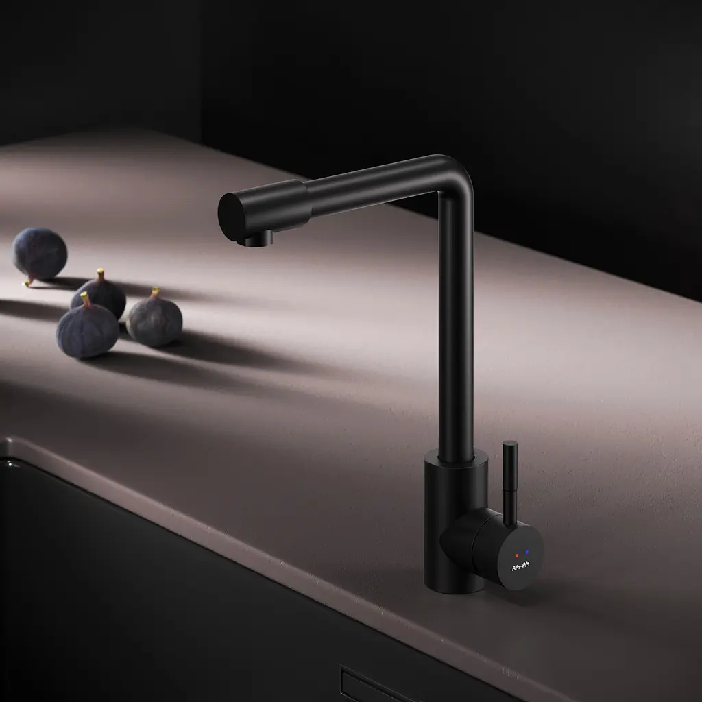 Змішувач для кухні AM.PM X-Joy S з L-виливом black F85B05022 - фото 2