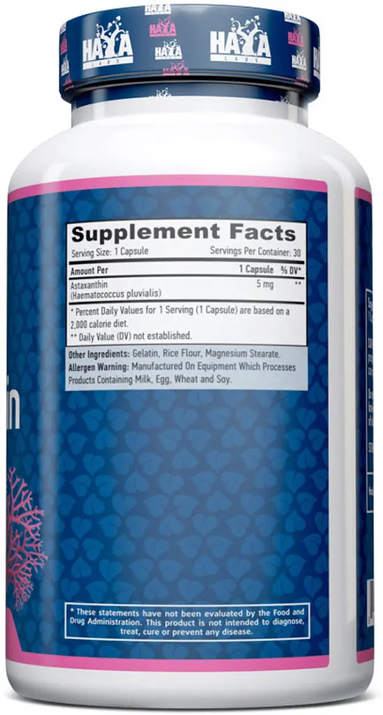 Натуральная добавка Haya Labs Astaxanthin 5 mg, 30 капсул - фото 2