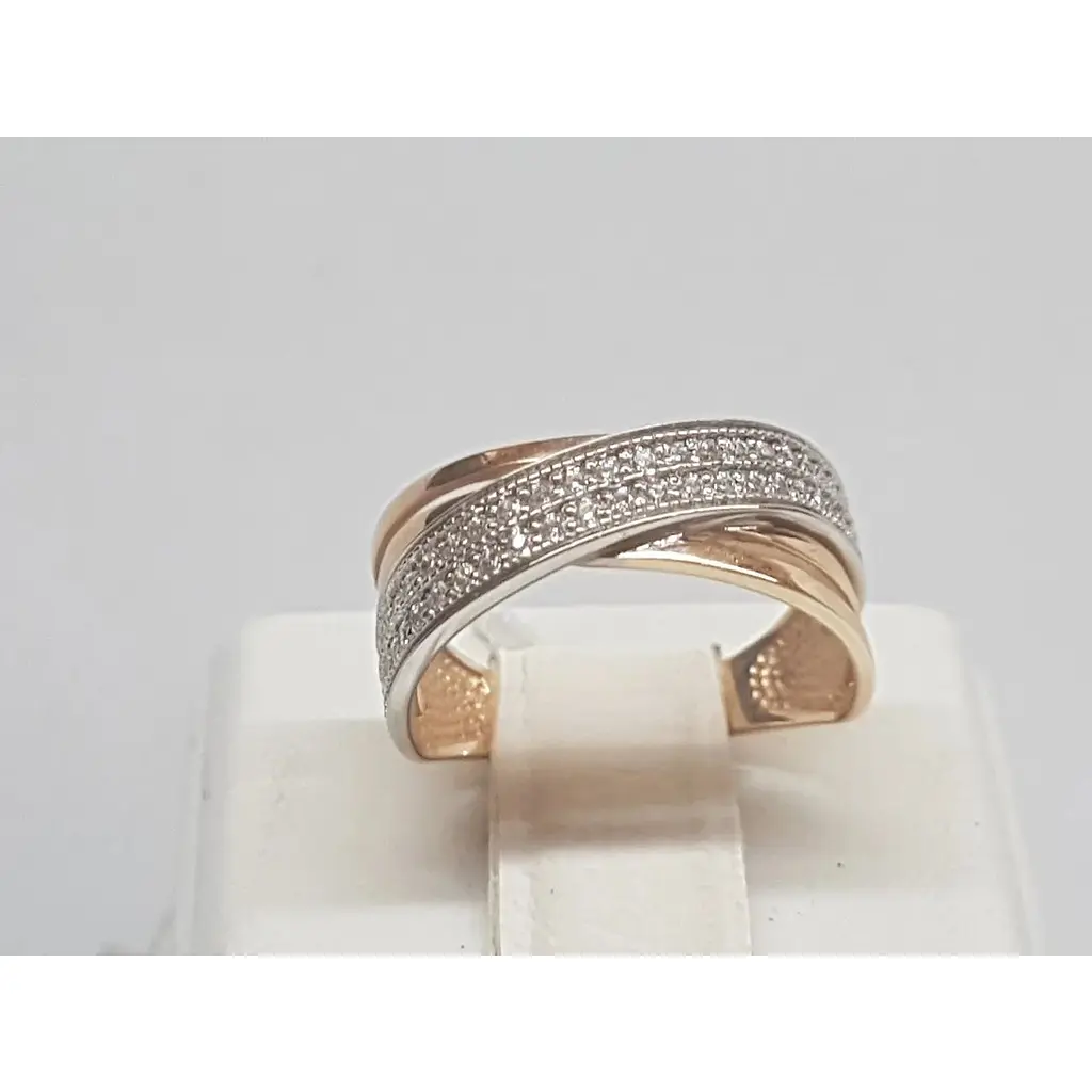 Золотое кольцо Харьковская ювелирная фабрика с фианитами. 80689 16 - фото 3