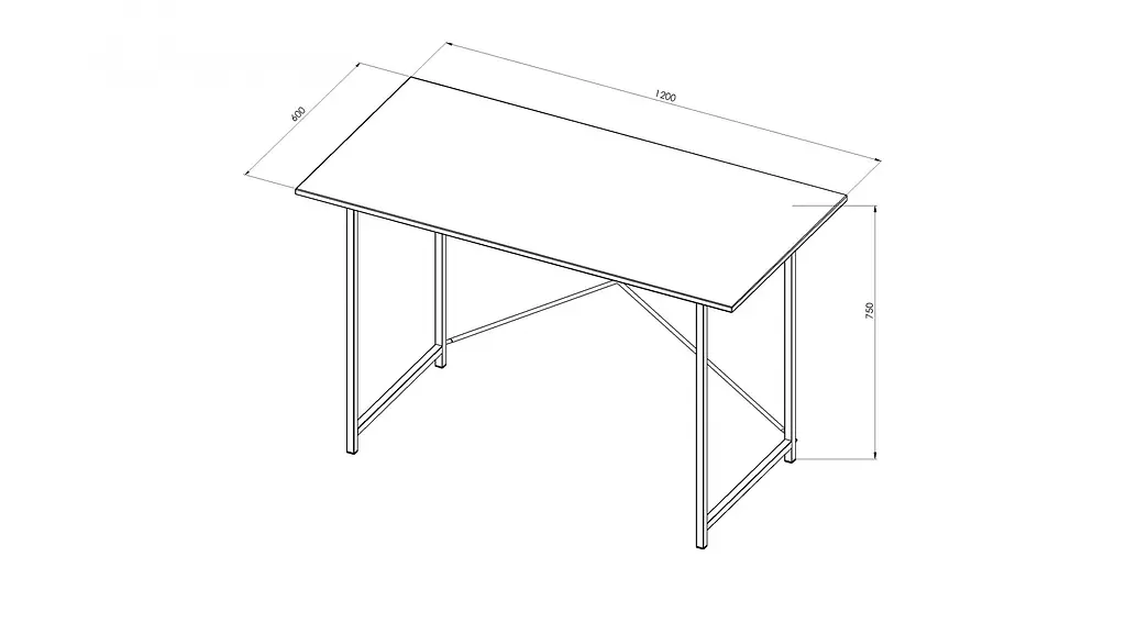 Стіл письмовий Line Лайт Ferrum-decor 750x1200x600 Чорний метал ДСП Венге Магія 16 мм (FRD-106158) - фото 4
