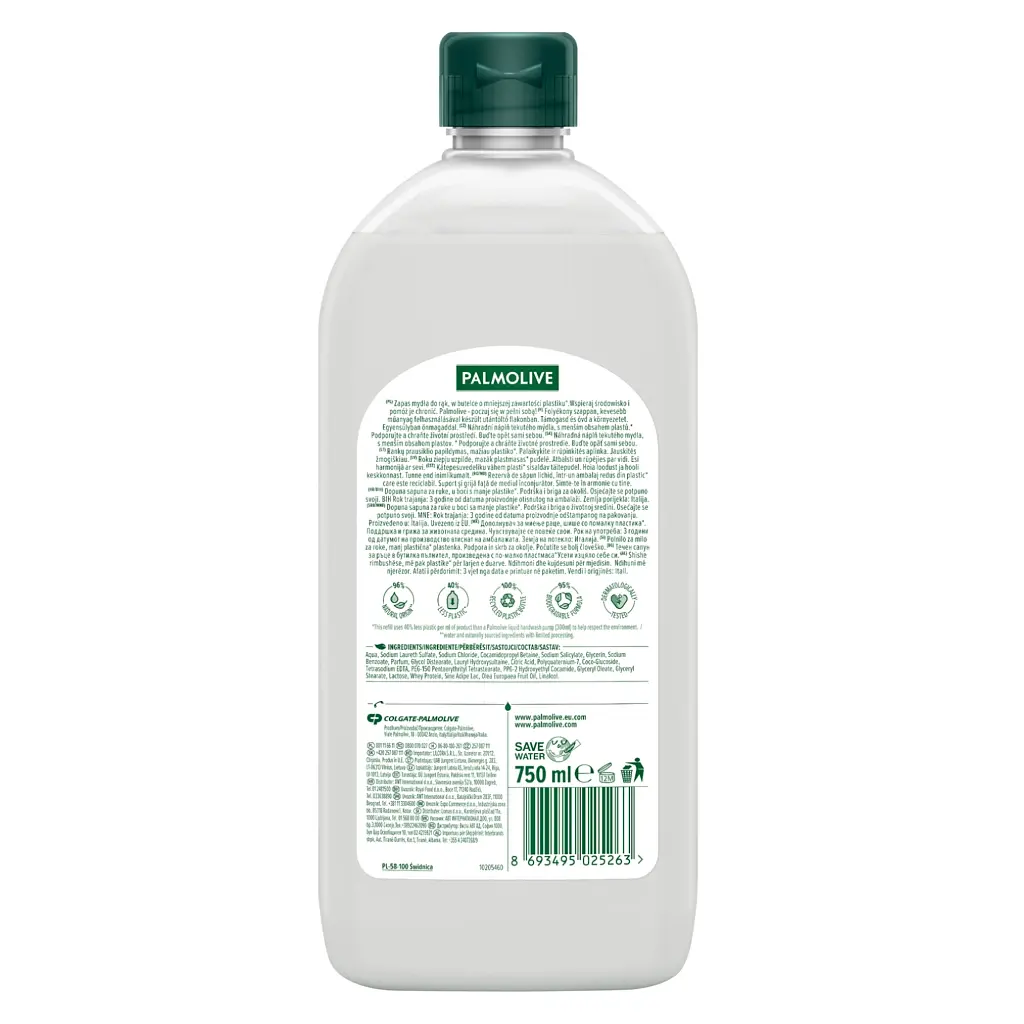Рідке мило Palmolive Naturals Інтенсивне зволоження Молочко та оливка змінний блок 750 мл (8693495025263) - фото 2