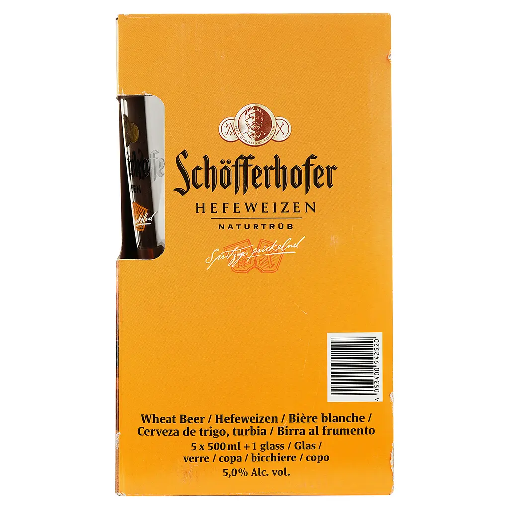 Набір пива Schofferhofer 5% (5 шт. х 0.5 л) + келих - фото 7