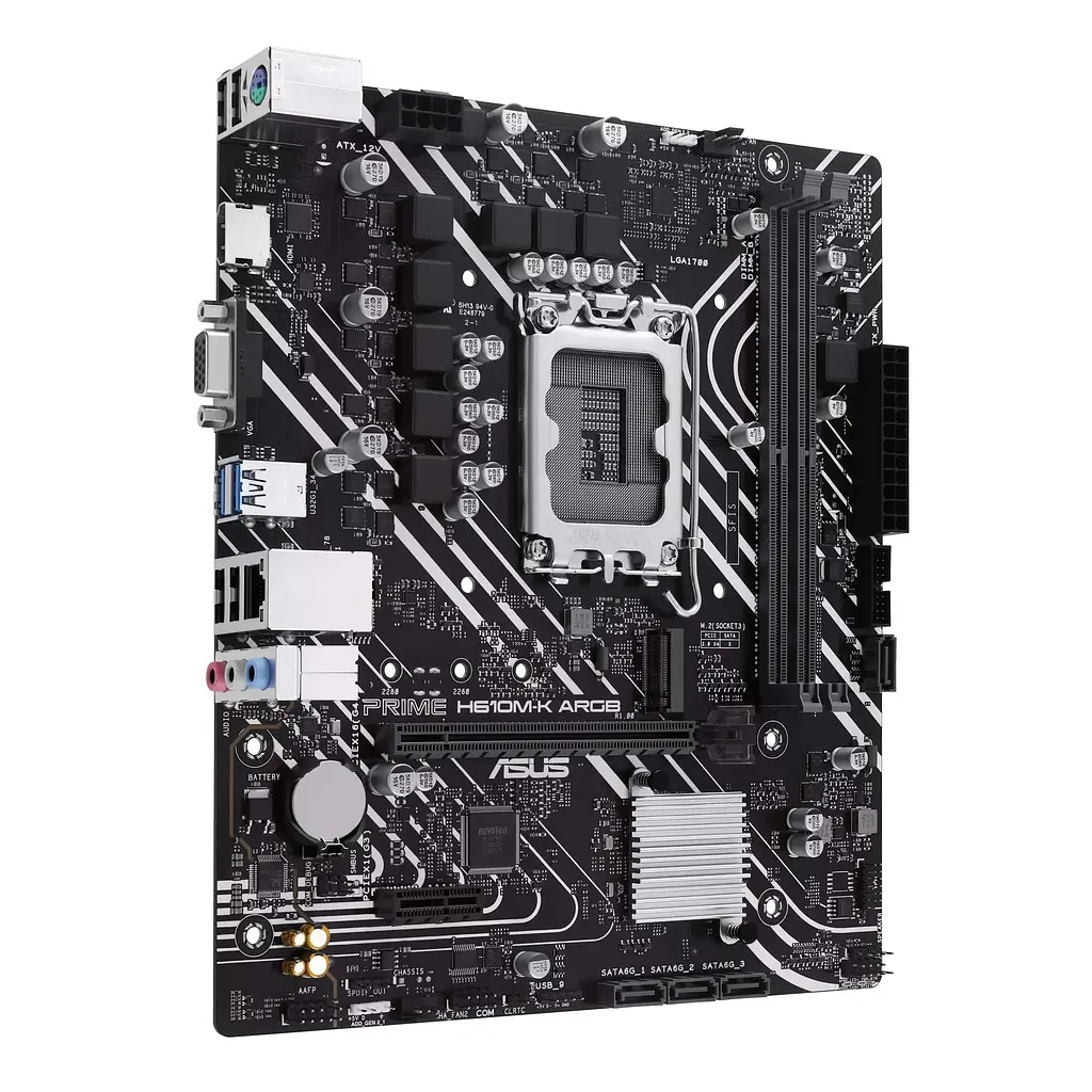 Материнская плата PRIME H610M-K ARGB s1700 H610 2xDDR5 M.2 HDMI D-Sub mATX ARGB Asus teh0019111 - фото 6