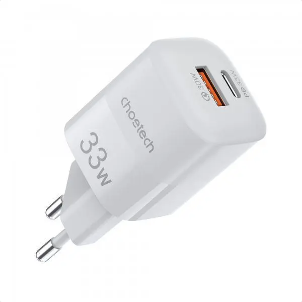 Зарядний пристрій для смартфона Choetech PD5006 33W із швидким заряджанням QC3.0/PD/PPS білий