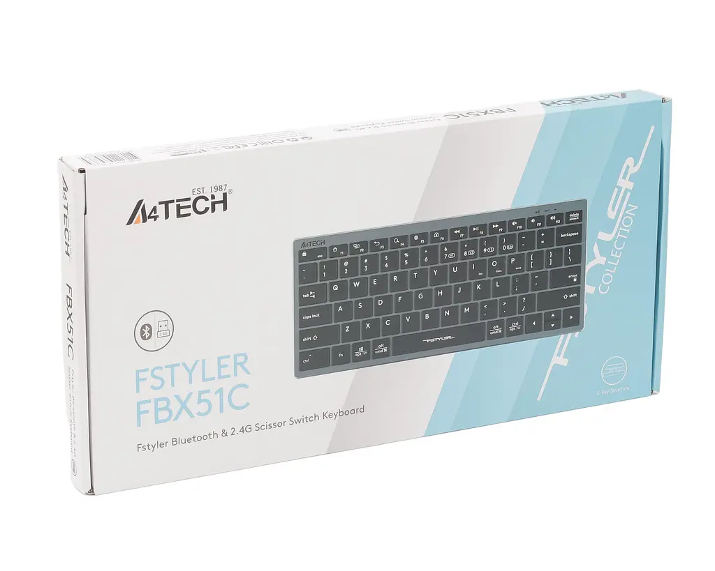 Клавіатура A4Tech FBX51C Wireless/Bluetooth Grey (FBX51C Grey) - фото 7
