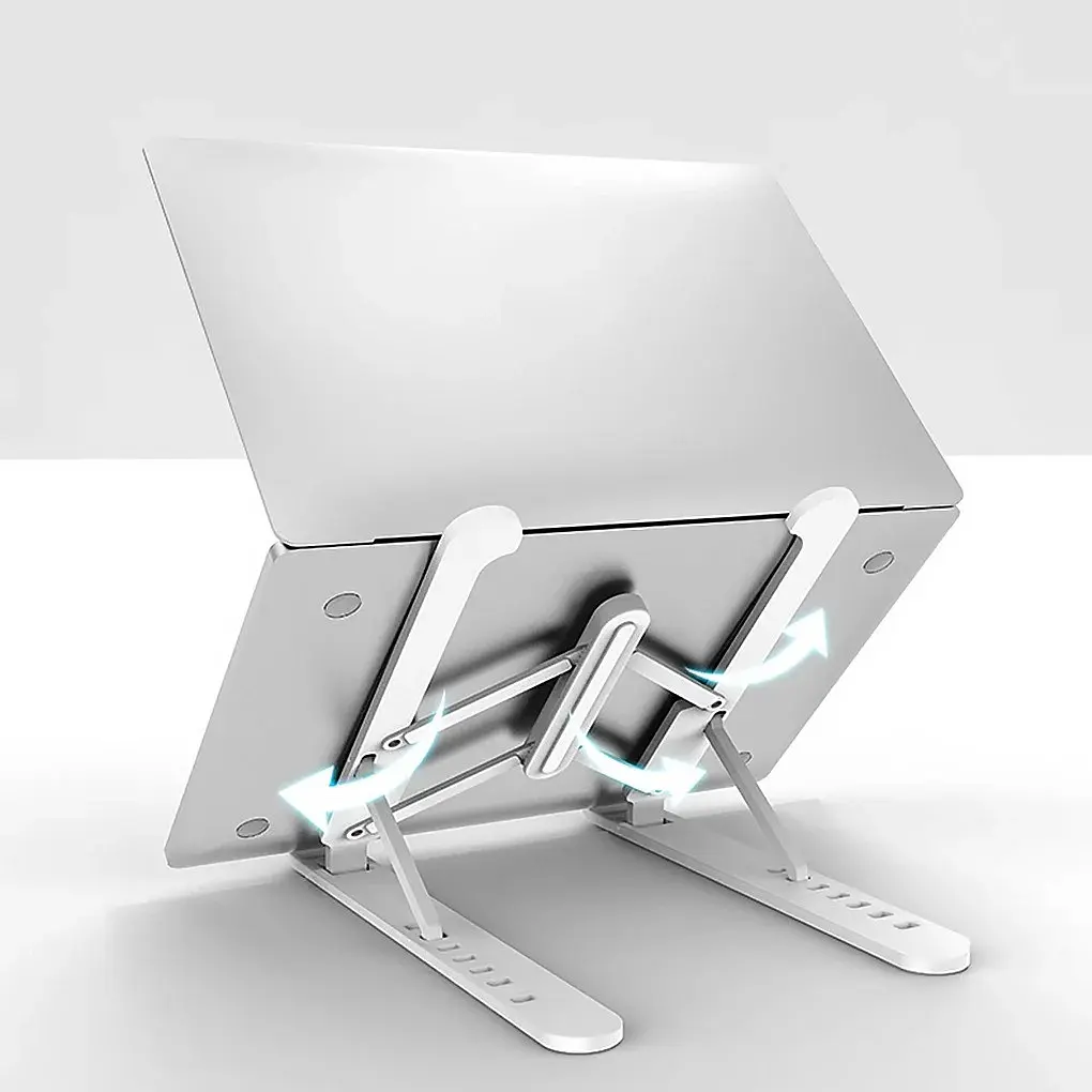 Подставка для ноутбука Notebook Bracket P1, складная регулируемая пластиковая, белая - фото 4