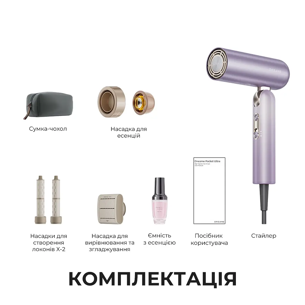 Фен-стайлер Dreame Pocket Ultra 4in1 Purple (AHD52-PPL) - фото 12