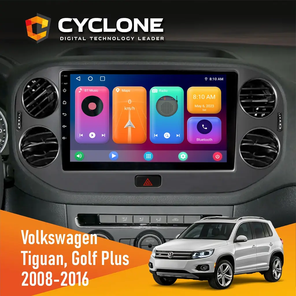 Штатна магнітола Volkswagen Tiguan, Golf Plus 2008-2016 Cyclone C10-001 2x32 CPL Cyclone (НФ-00006708)