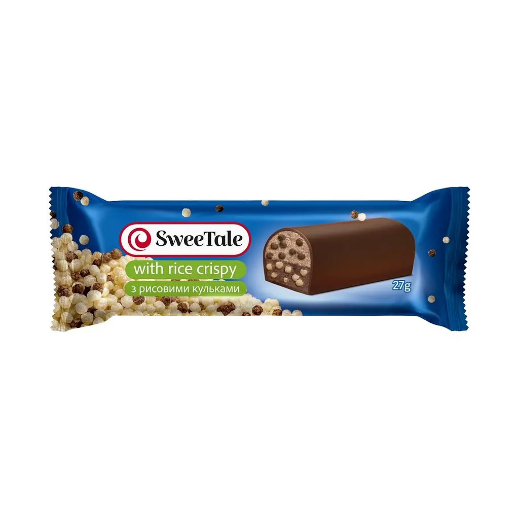 Конфета глазированная с трюфелевидным корпусом Батончик SweeTale с рисовыми шариками 27 г - фото 1