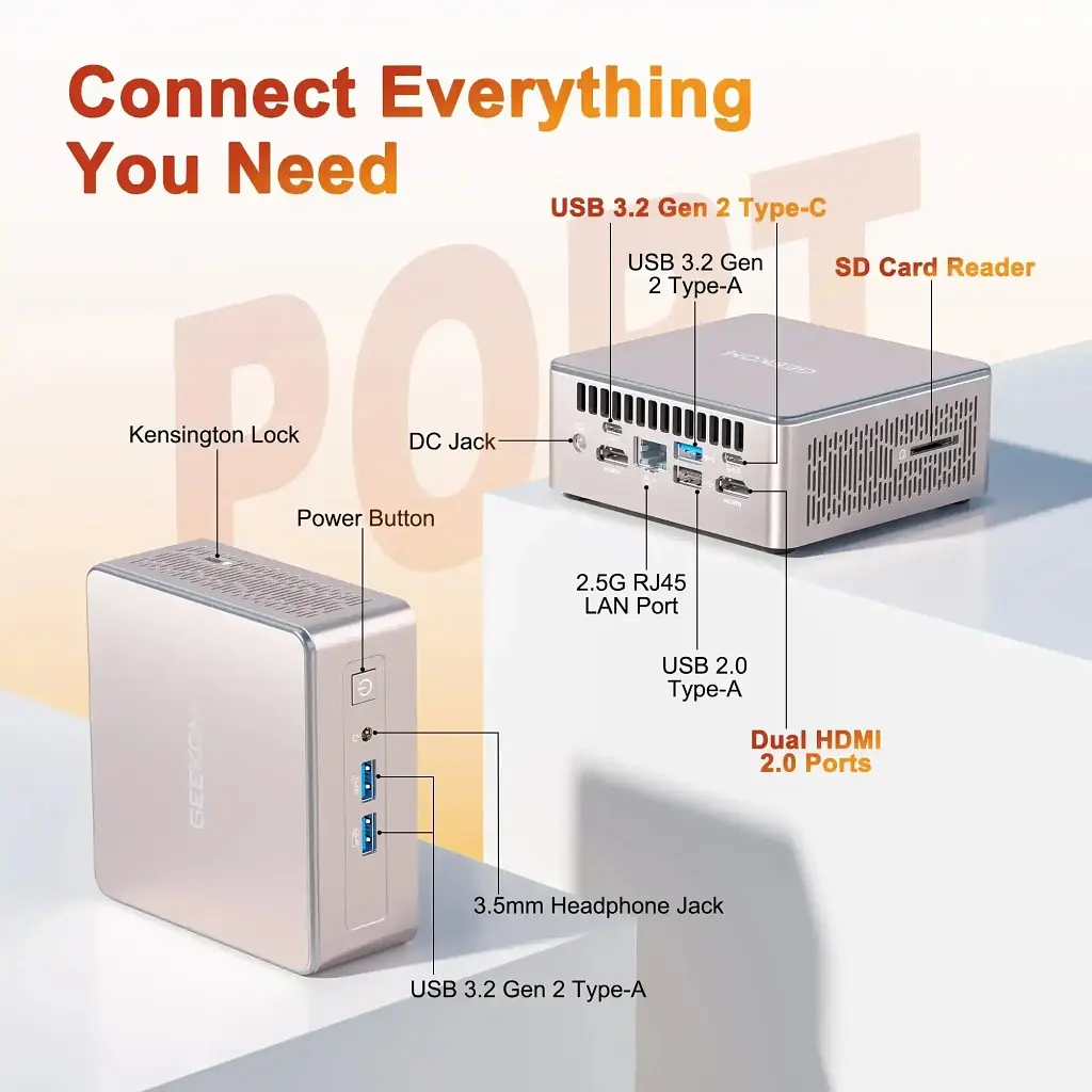 Компьютер GEEKOM Mimi PC A5 / Ryzen7 5825U, 16, 512, W11Pro (GMA5R75825U-16512-EU) - фото 7