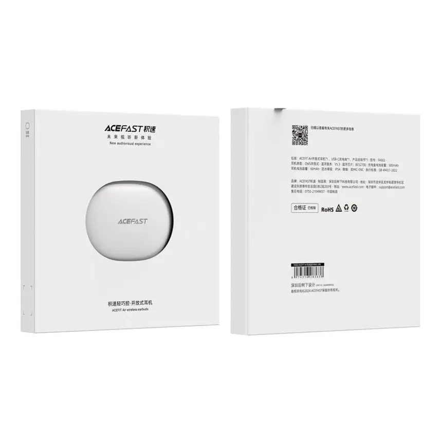 Бездротові навушники Acefast FA002 ACEFIT Air wireless earbuds White (6974316283638) - фото 3