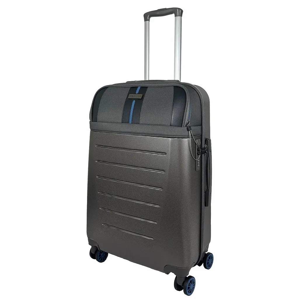 Валіза Semi Line 24" (M) Dark Brown/Blue Line (T5736-2)