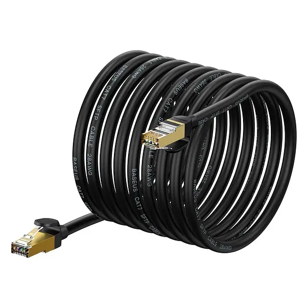 Кабель Baseus High Speed Seven Types of RJ45 10Gigabit Network Cable 15m чорний (WKJS010801) - фото 2