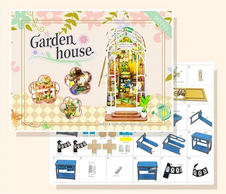 Садовий будиночок Book Nook Garden House DIY Інтер'єрний конструктор M02313 - фото 4