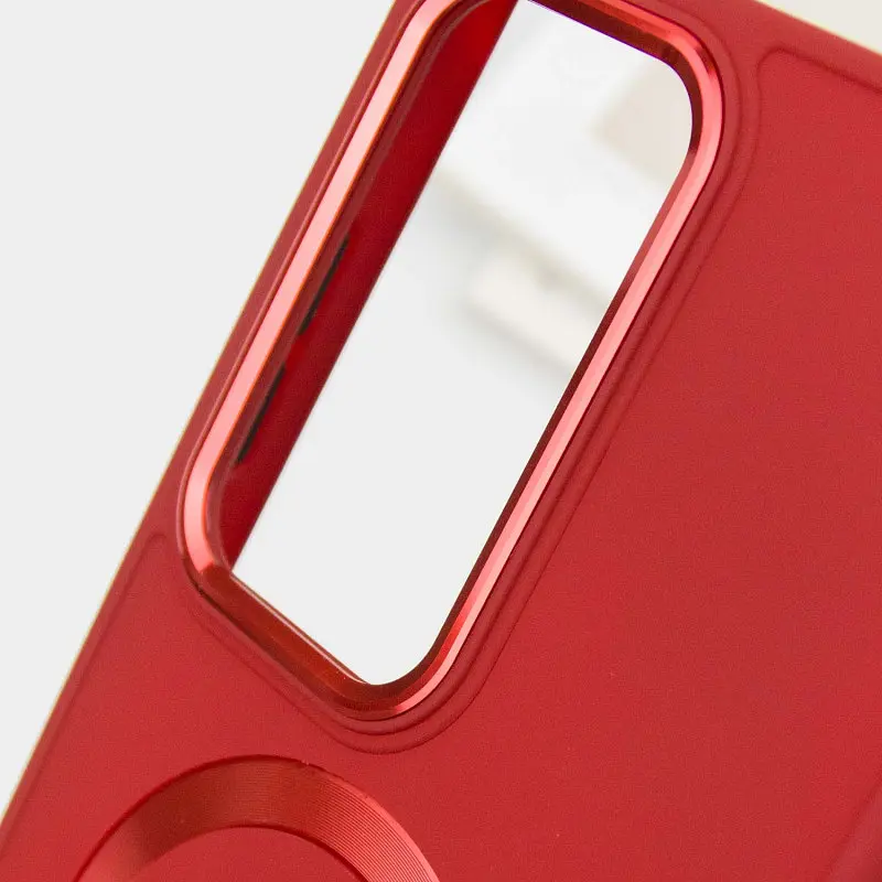 TPU чохол Bonbon Metal Style with MagSafe для Samsung Galaxy S24 Ultra Червоний / Red - фото 5