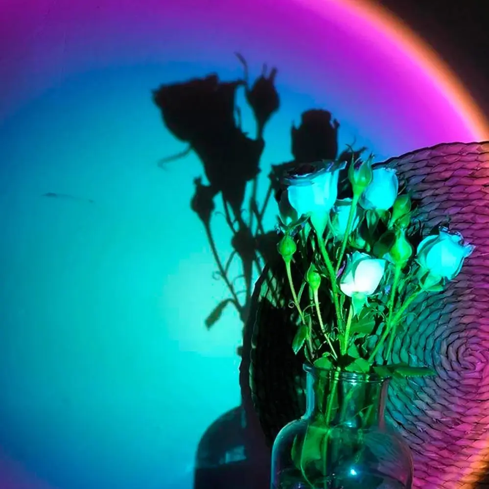 Світильник проекційний RGB з пультом на штативі USB проектор атмосферна лампа UKC Sunset Lamp - фото 7