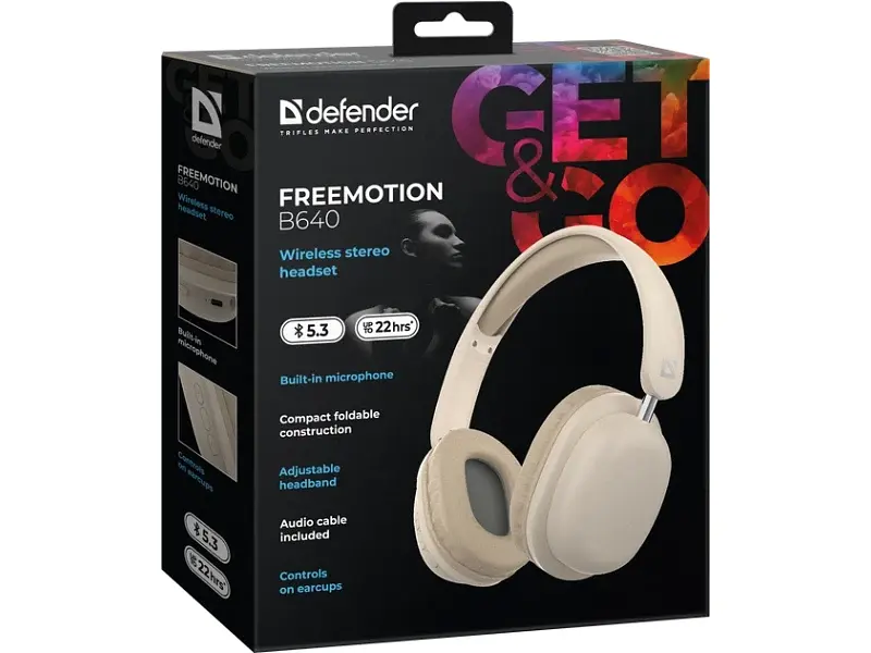 Навушники з мікрофоном Defender FreeMotion B640 Beige (63642) - фото 6