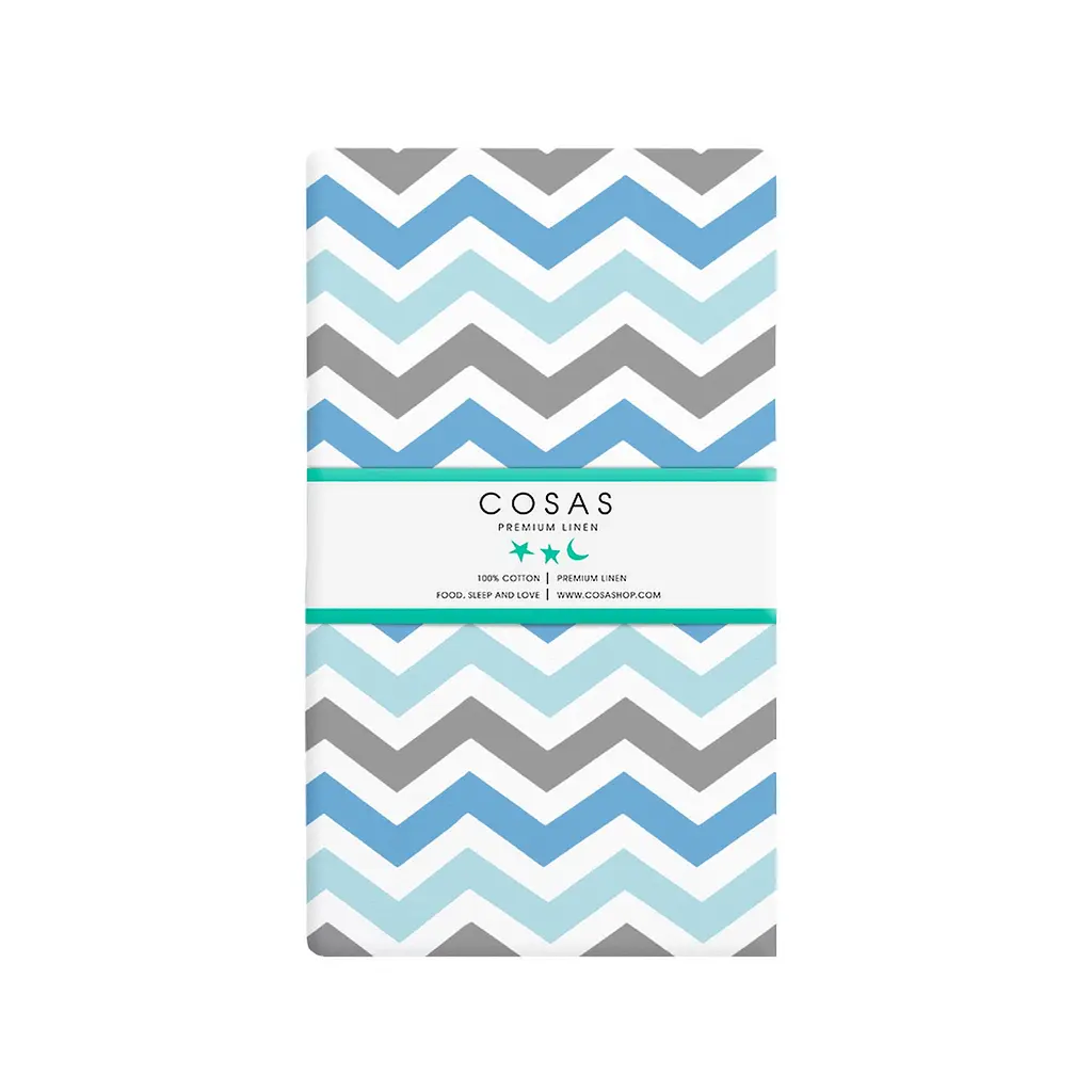 Набір простирадло на резинці 180х200 LIGHT BLUE ZIGZAG COSAS (4822052059005) - фото 5